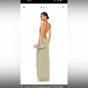 Bec & Bridge Ariel Halter Maxi Dress in Sage size US 6